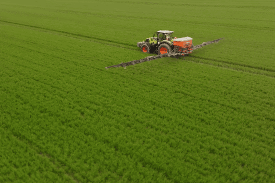 Tractor in field