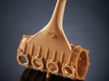 This functional prototype of an automotive intake manifold demonstrates ULTEM™ 1010 resin’s rugged capabilities: the highest heat resistance, chemical resistance and tensile strength of any FDM® material. ULTEM™ 1010 resin combines excellent strength with thermal stability for advanced tooling, biocompatibility and food-contact certification.